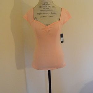 Guess off Shoulder Top in Peach size M